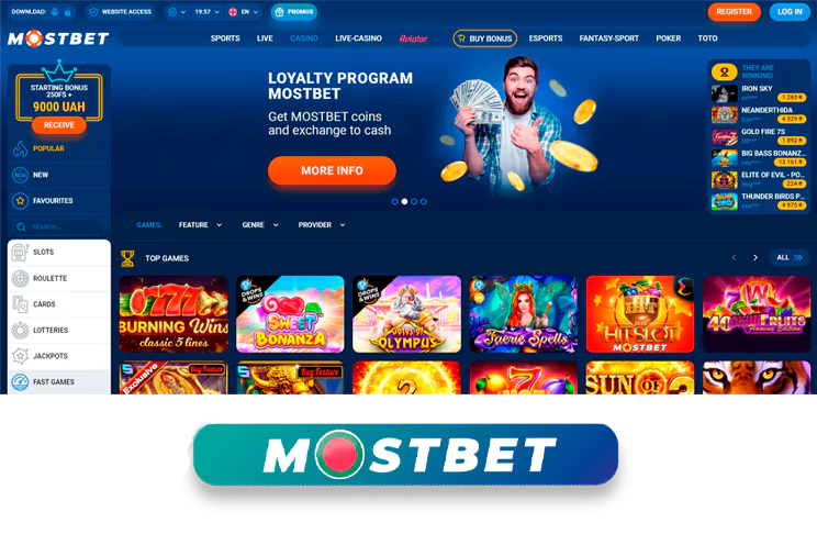 Try happiness in Mostbet Casino via website or application, just register to start the game.